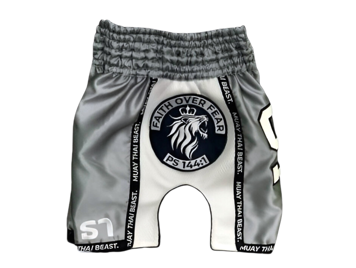 Muay Thai Shorts - Faith Over Fear - "Cement"