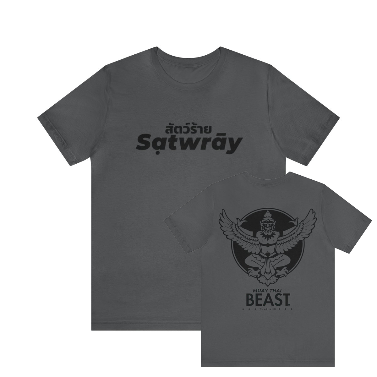 Muay Thai Beast "Sạtwrāy" T-Shirt - Grey/Black