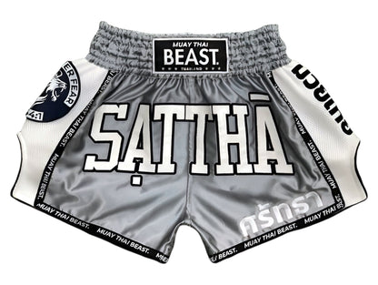 Muay Thai Shorts - Faith Over Fear - "Cement"